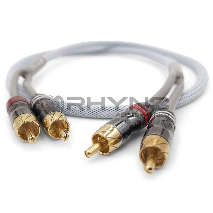 RHYNO 8000 Series Braided RCA Cables (Frost White)