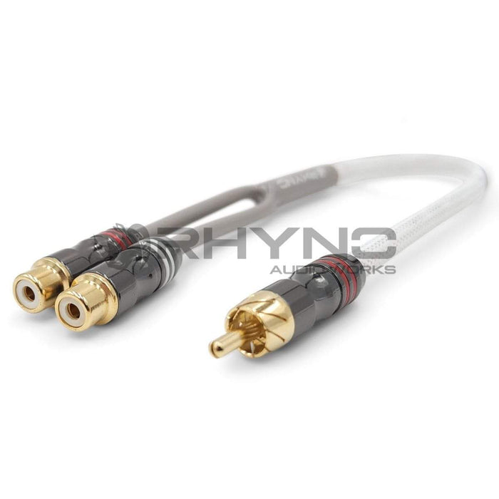 RHYNO 8000 Series Braided RCA Cables (Frost White)