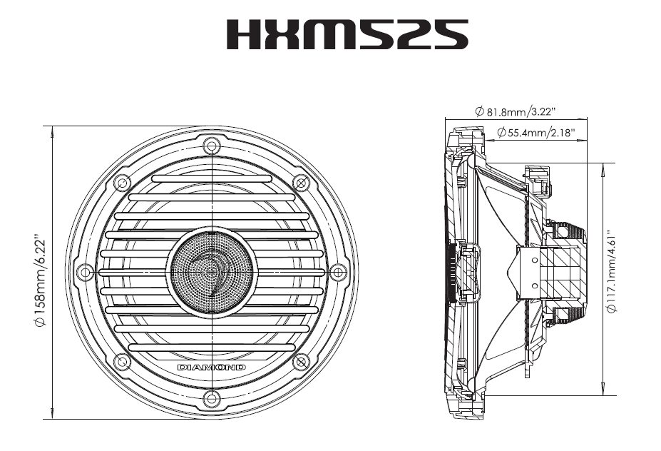 DIAMOND HXM525 (Water Resistant Coaxial)