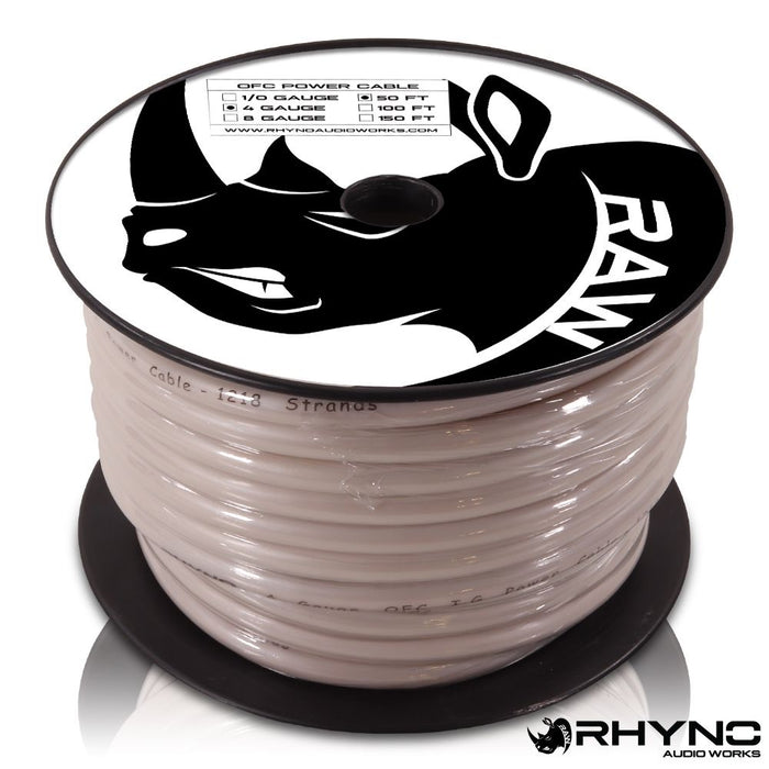 RHYNO 99 Series 4 Gauge OFC Power Cable [50ft Spool]