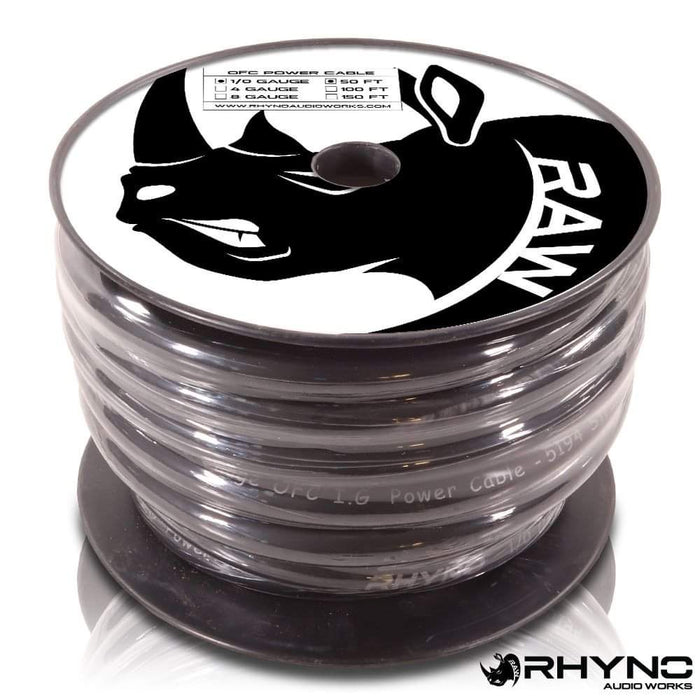 RHYNO 99 Series 1/0 Gauge OFC Power Cable [50ft Spool]