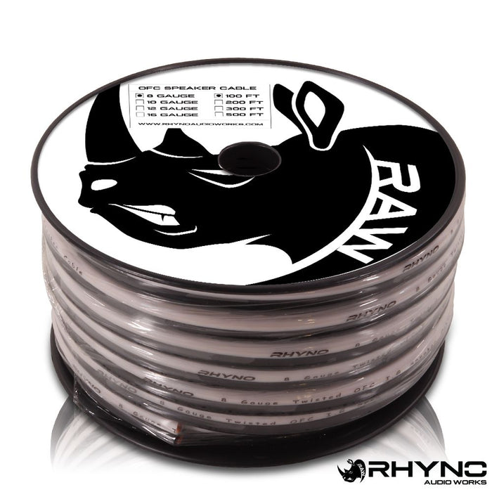 RHYNO 8 GAUGE TWISTED OFC SPEAKER WIRE [BY THE FOOT]