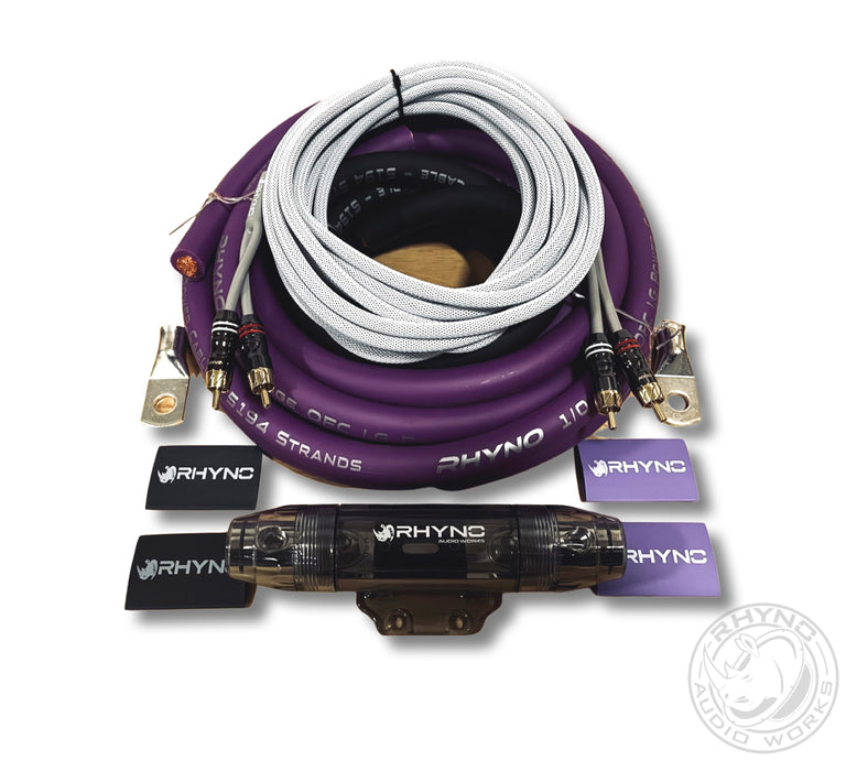 RHYNO 99 Series 1/0 OFC Amplifier Wiring Kit (W/8000 Series RCAs)