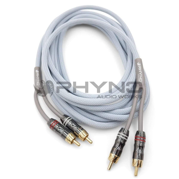 RHYNO 8000 Series Braided RCA Cables (Frost White)