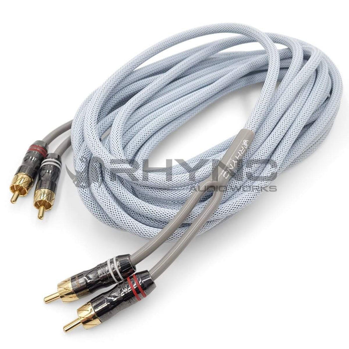 RHYNO 8000 Series Braided RCA Cables (Frost White)