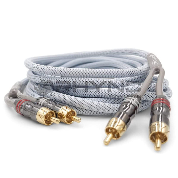 RHYNO 8000 Series Braided RCA Cables (Frost White)