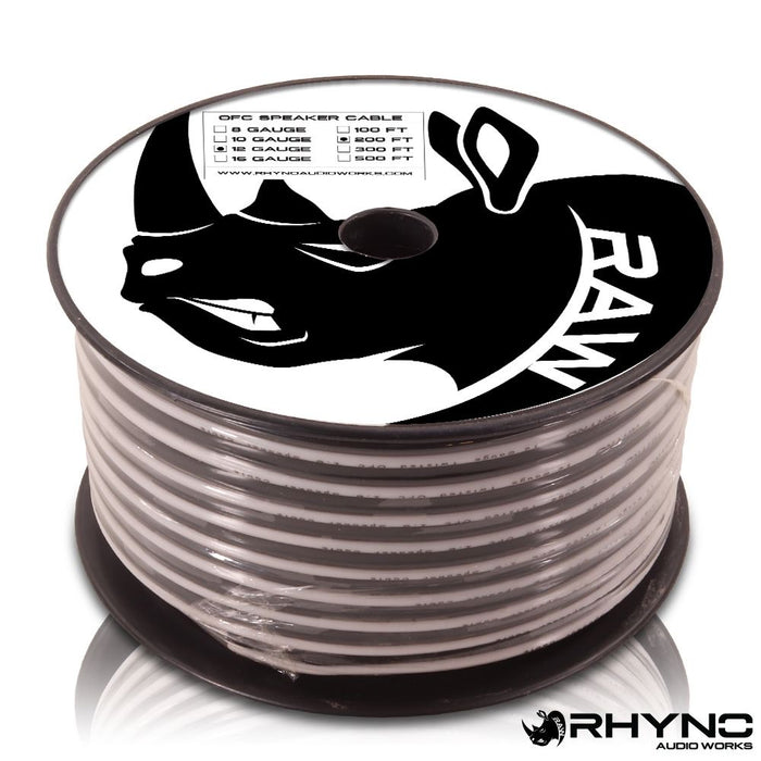 RHYNO 12 Gauge Twisted OFC Speaker Wire (200FT Spool)