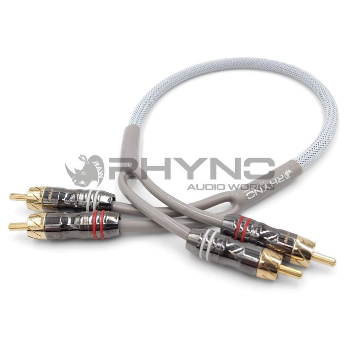 RHYNO 8000 Series Braided RCA Cables (Frost White)