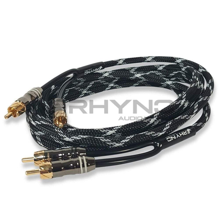 RHYNO 8000 Series Braided RCA Cables (Black)