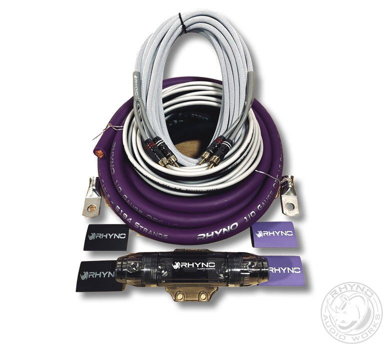 RHYNO 99 Series 1/0 OFC Amplifier Wiring Kit (W/8000 Series RCAs)